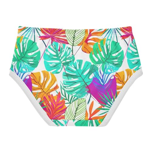 Joisal Girls Underwear Toddler 2t Cotton Girl Panties Cute Fun Briefs Undies Kids Abstract Colorful Tropical Leaves2