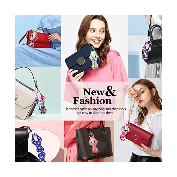 KPX 15Pcs Chapstick Holder Keychain, Lip Balm Holder Chapstick Keychain Holder Bulk for Lipstick Chapstick Tracker Safeguard (Style 2)