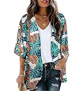 Camisunny Women Chiffon Printed Cardigan Kimono Robe Tops Beach Bikini Cover up Blouse