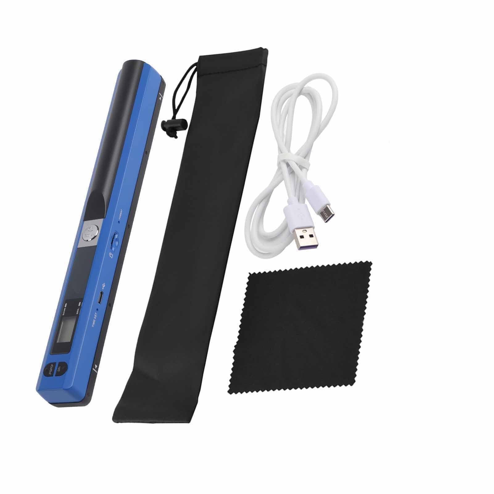 Cuifati Handscanner, Tragbarer Scanner, USB-Stiftscanner, A4-Scan, JPG/PDF, USB 2.0, Klare Bildgebung, Massenspeicher für Banken, Versicherungen, Wertpapiere (Blue)