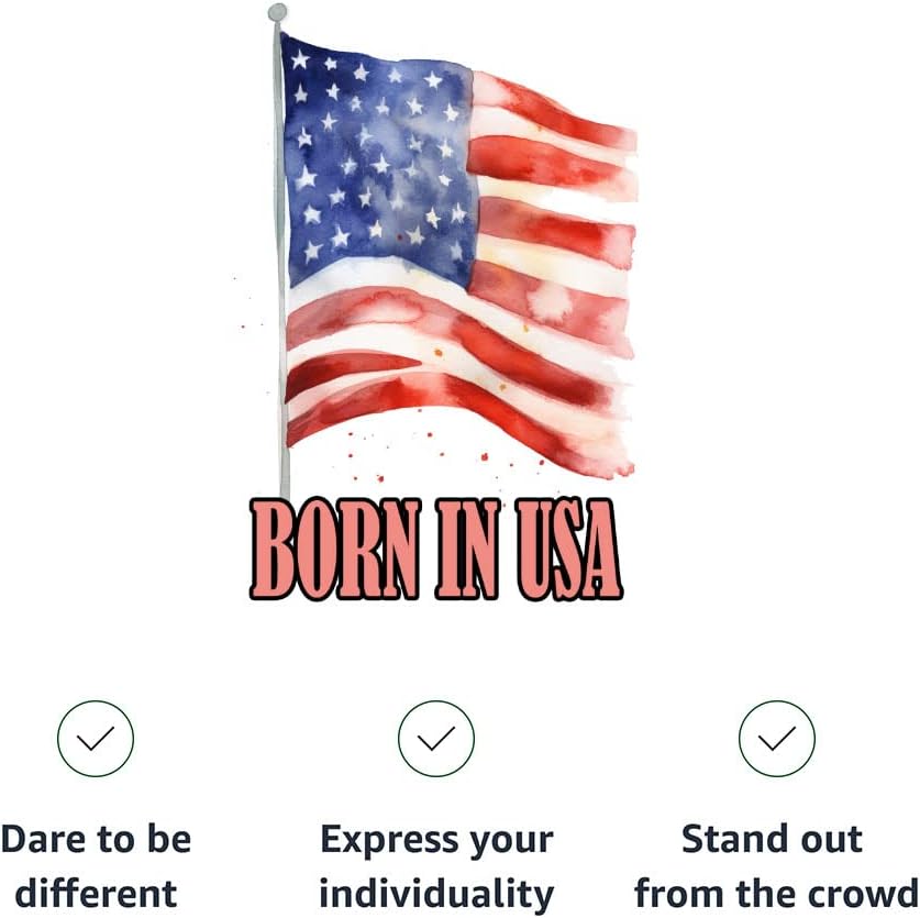 Born in The USA Toddler Baseball T-Shirt - Flag 3/4 Sleeve T-Shirt - Watercolor Kids' Baseball Tee