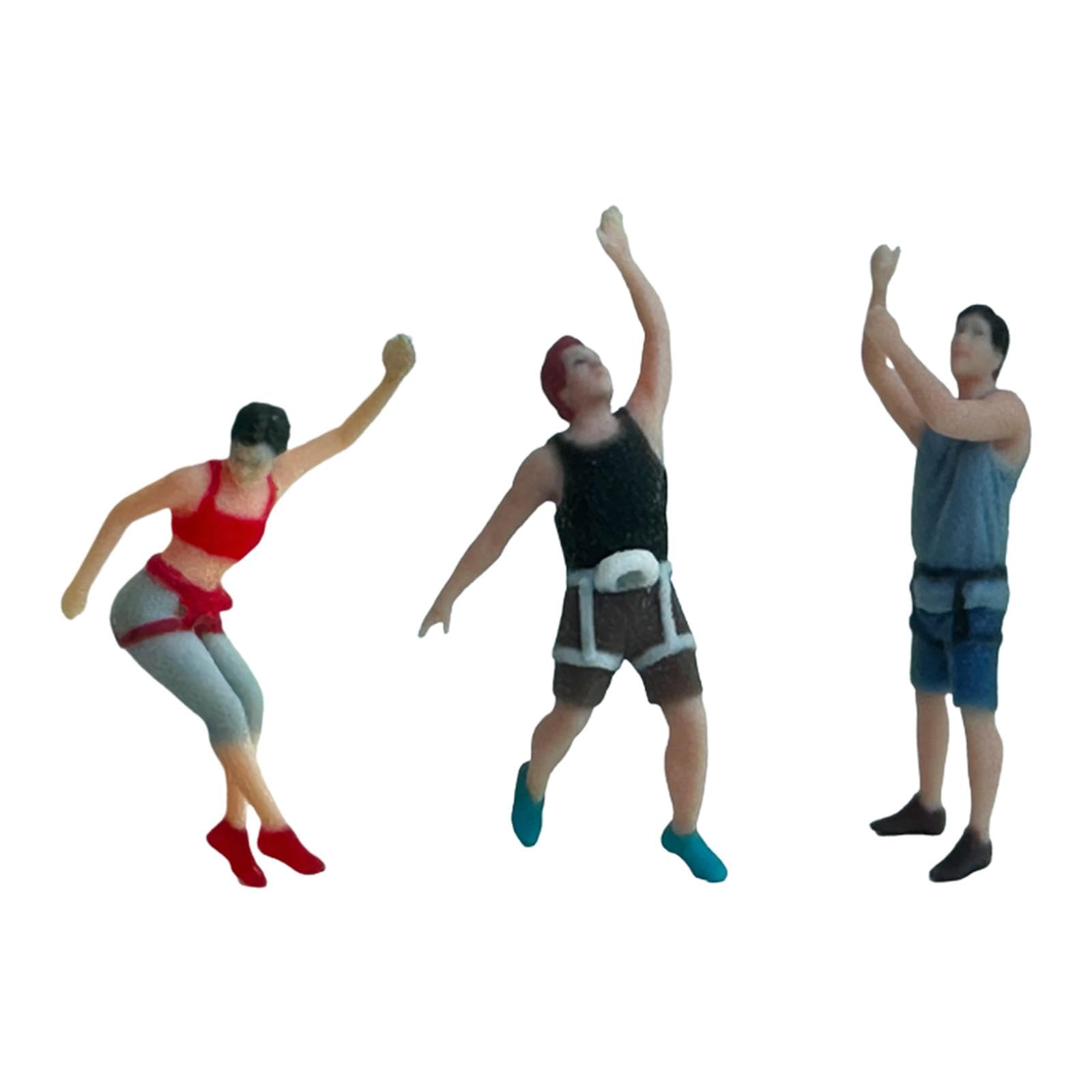 Figurines miniatures d'escalade HO 1/87 lot de 3 personnages peints