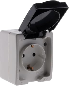 Zenitech - Water plug 16A 2P+T IP54 - black and white