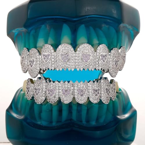Grillz con colmillos de tiburón microincrustados y ajuste unisex 6