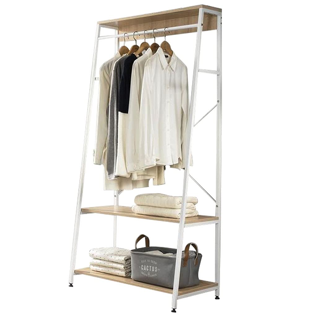 Cintre autoportant pour vêtements 60cm avec double étagère et roulettes