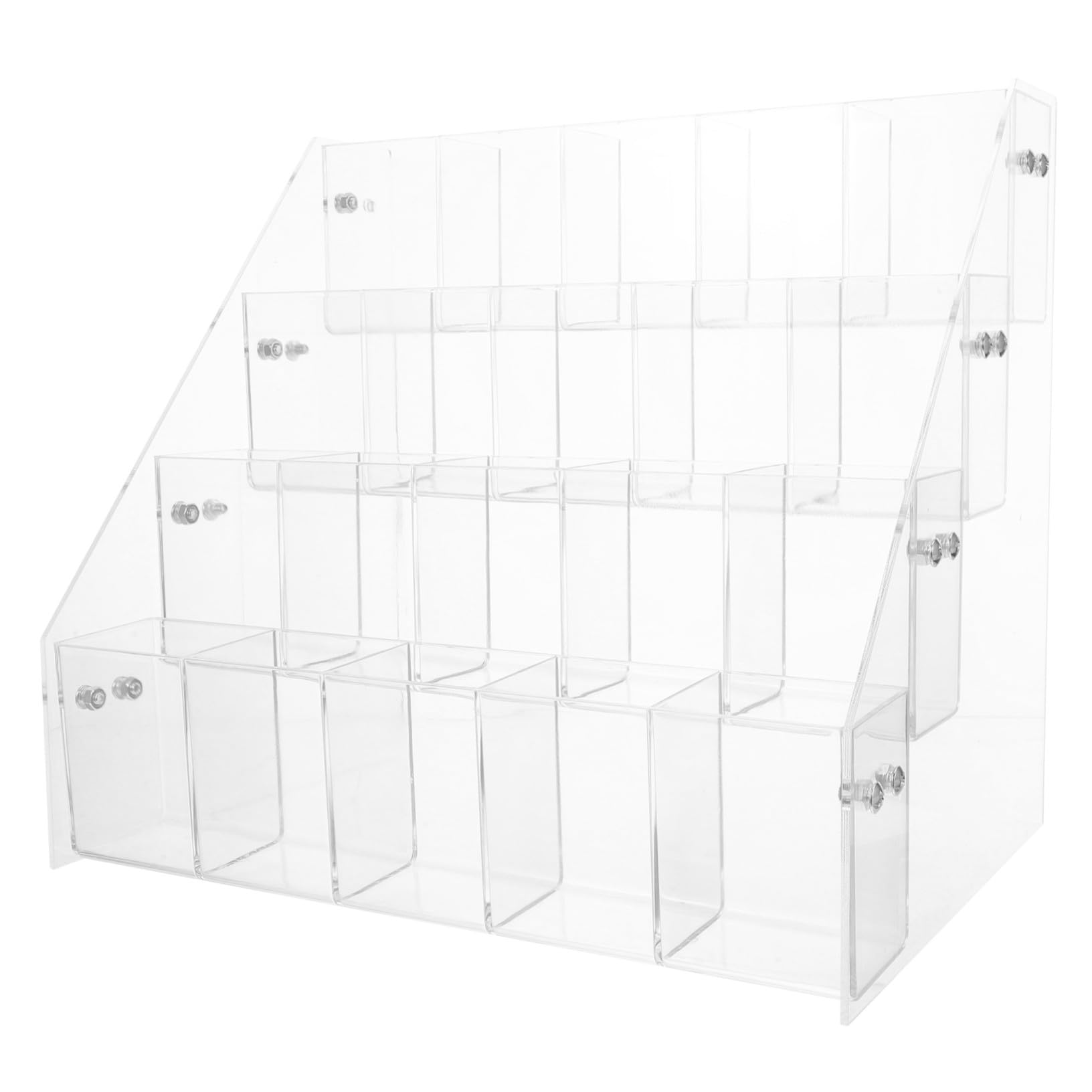 COHEALI Organisateur de Bureau Acrylique Porte-stylos Transparent à Angle Droit Support de Rangement Compact pour Papeterie Exposant Pratique pour Crayons et Pinceaux pour Maison et