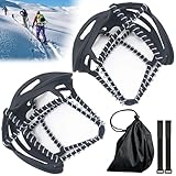 【Sicherheit】Zwei verstellbare Riemen sichern die Spikes fest an Ihren Schuhen, nie mehr Abspringen.