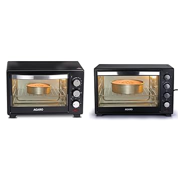 AGARO Marvel 25-Litre Oven Toaster Grill with Motorized Rotisserie & 5 Heating Modes (Black)+AGARO 33310 48L Oven Toaster Griller with Motorized Rotisserie & 3 Heating Modes, Black