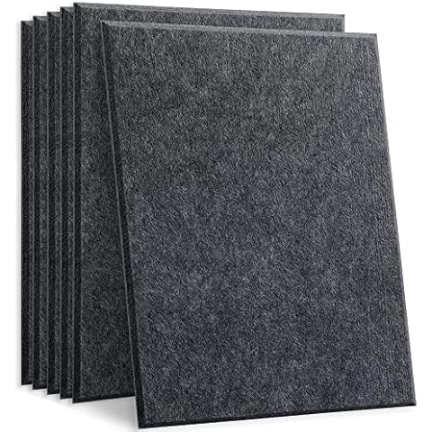 HyFanStr Sound Proofing Panels for Studio, Acoustic Panels Sound Treatment, Self Adhesive Sound Absorbing Panels Foam Tiles for KTV Bedroom Recording Offices Wall Deep Gray 6 Packs Cover