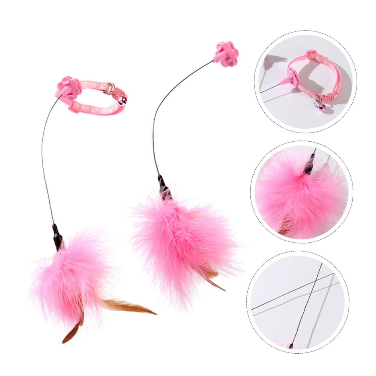 TOYANDONA 2 Pièces Plumes Interactif pour Chat de Teasing et Acier pour Éveiller Instinct de Chasse des