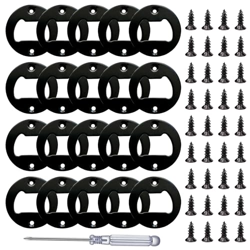 Bottle Opener Insert - 20 Sets Stainless Steel Inserts Kit with Screws Screwdriver for DIY Resin Mould Kit Hardware Parts Supplyblack)