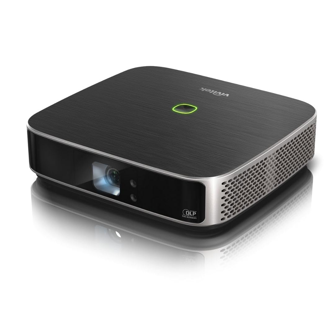Vivitek Qumi Q9, przenośny projektor LED, 1080p (kompatybilny z 4K UHD) do biznesu, edukacji i rozrywki. 1500 lumenów ANSI, łączność Wi-Fi, do kina domowego, Netflix, Prime i wielu innych