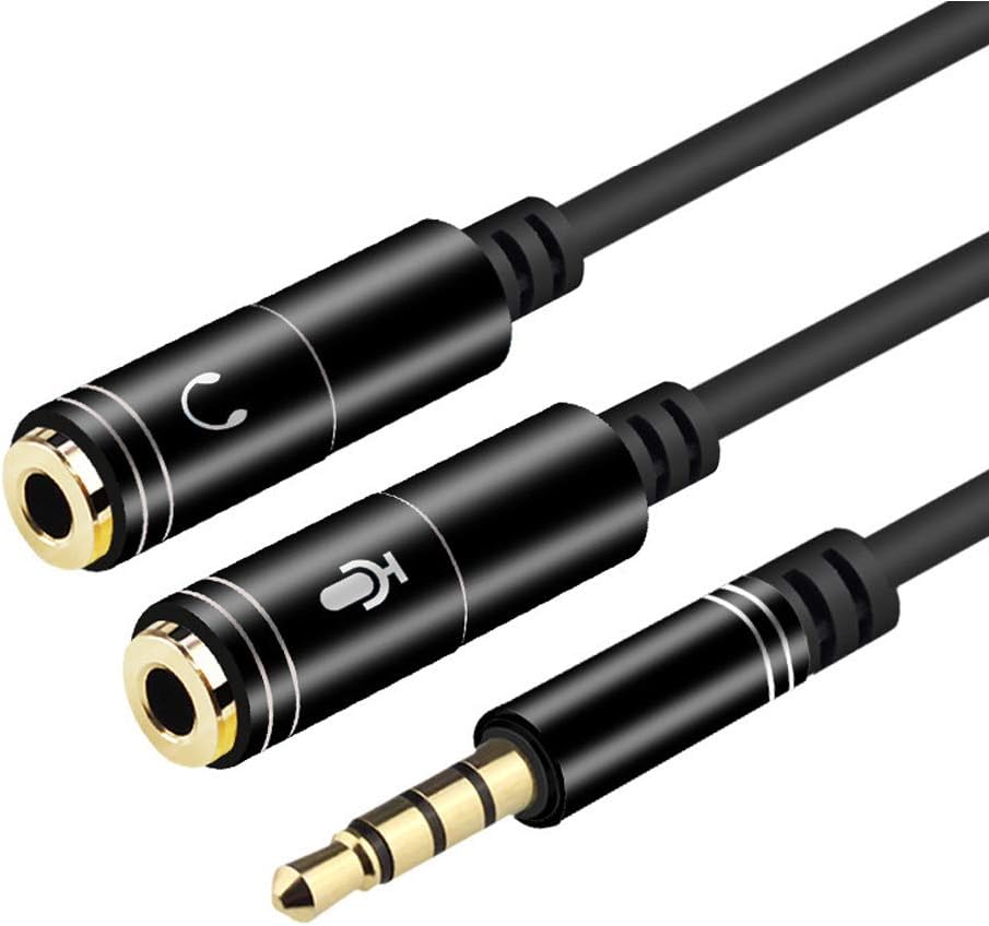 NIUTA 3.5mm Combo Audio Adapter Cable for PS4,Xbox One S,Tablet,Mobile Phone,PC Gaming Headsets and New Version Laptop-Upgrade-Black, NIU-1