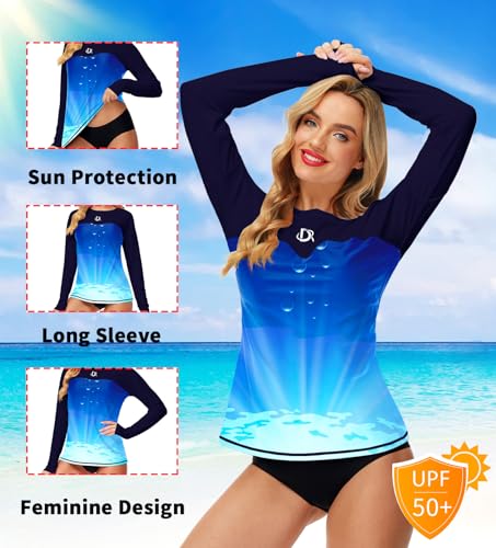 Deerose Womens Rash Guard Long Sleeve Sun Protection Shirts for Swimming4
