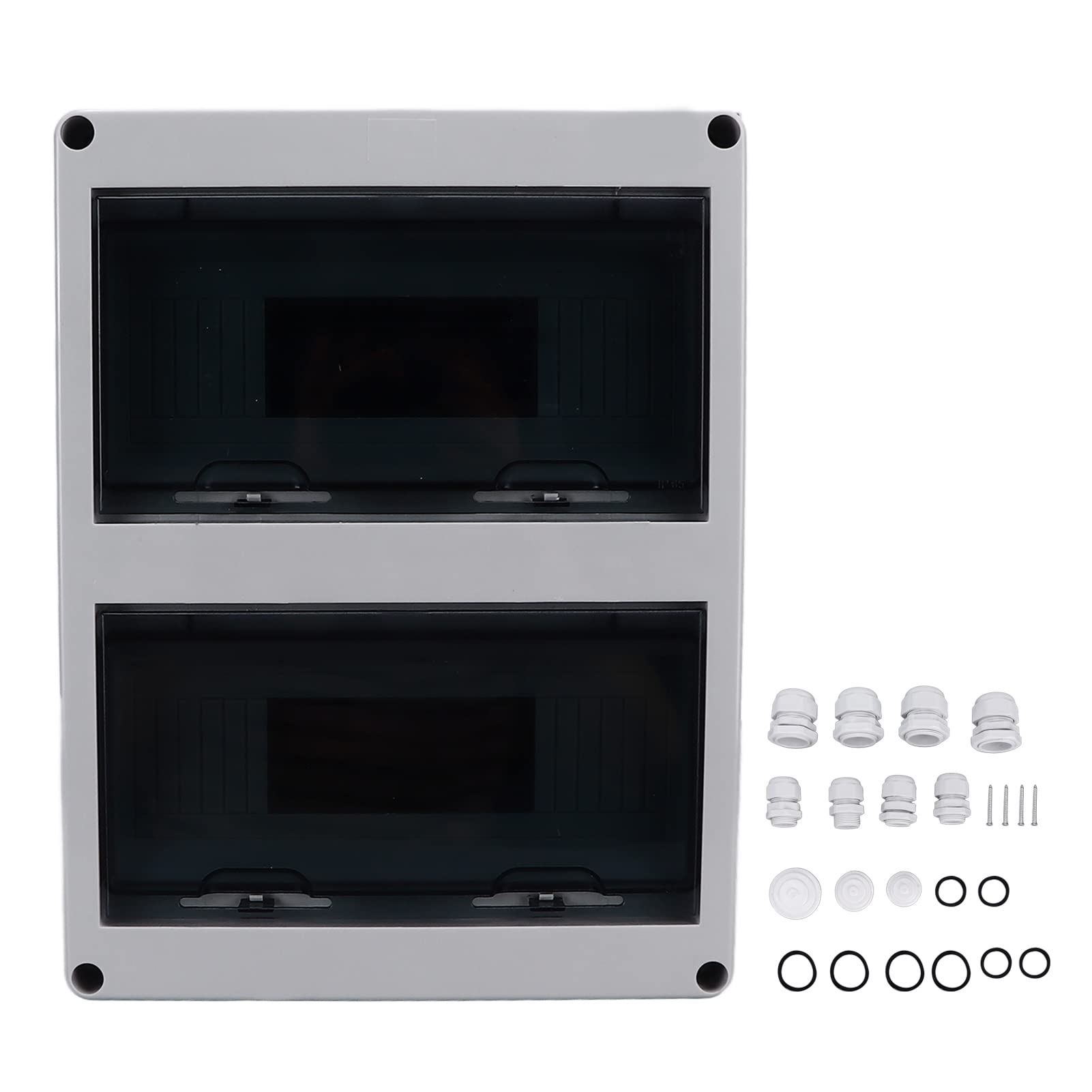 Fafeicy 24-fach IP65 Wasserdichte Verteilerdose mit Transparentem Deckel und Zubehör für den Innen- und Außenbereich, Elektroanschlusskasten