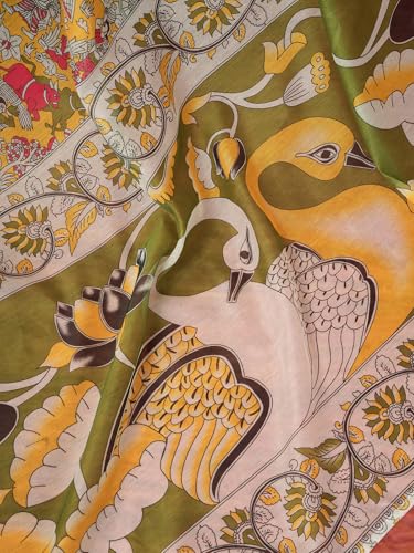 Image of Satrani Women's Chanderi Cotton Printed Ready To Wear One Minute Pre Pleated Readymade Saree with Unstitched Blouse Piece