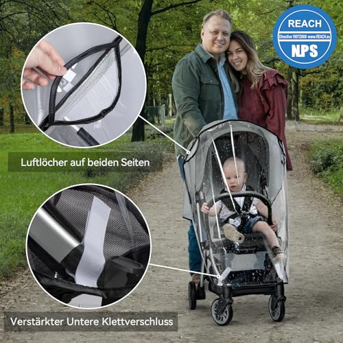 bemece Universal Regenschutz für Kinderwagen, Buggy Regenschutz Gute Luftzirkulation, Schadstofffrei