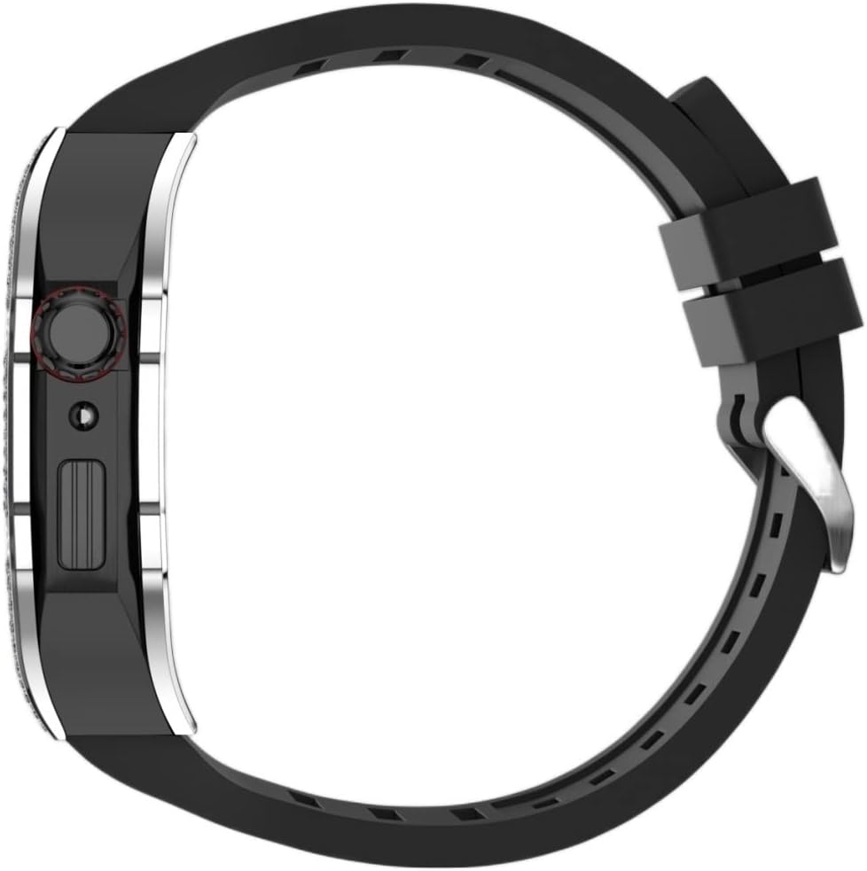 Luxury Diamond Mod Kit for Apple Watch 44mm Band+Stainless Steel Bezel Case Frame for iwatch series 8 7 45mm Watch Accessories image 3