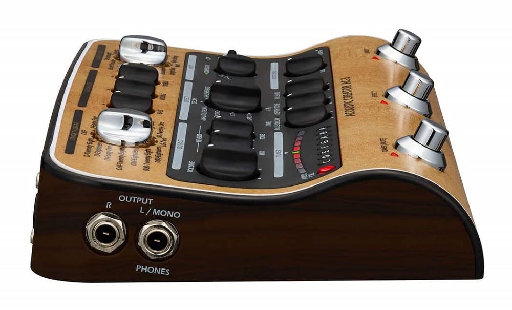 Zoom AC-3 Acoustic Creator DI-Box et pédale d'effet pour guitare acoustique Marron