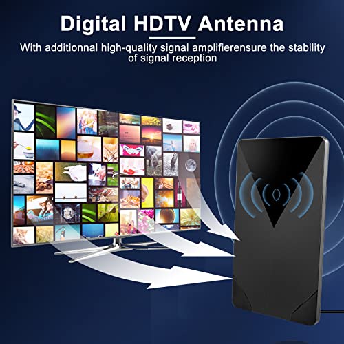2023 Amplified Hd Digital Tv Antenna For Long 550+ Miles Range, Upgraded Indoor Hdtv Antenna Smart Tv - Support 4K 1080P And All Older Tv's - Amplifier Signal Booster - 33Ft Coaxial Cable #TOP6
