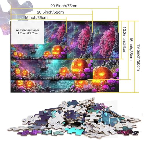 Puzzle de 1000 piezas para adultos, rompecabezas de Halloween y decoración de 70x50cm 5