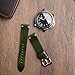 Berfine 20mm Leather Watch Band for Men Women, Vintage Handmade Quick Release Watch Strap Replacement, Thick Single layer, Olive Green