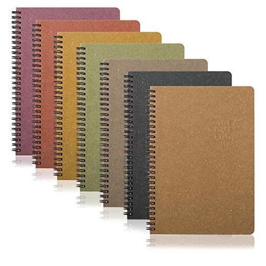 Spiral Notebook,8 Pack Spiral Notebooks Small Notebooks Spiral Bound Notebooks Study Book College Notebooks, Subject Notebooks Planner Notebooks (8.2" x 5.5")