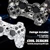 Controller for PS-3 Wireless, Gaming Remote Joystick for Play 3 with Charger Cable Cord (Black Ghost, White Skull)