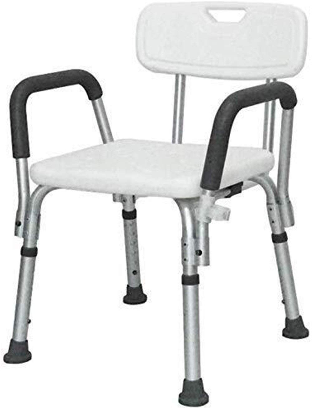 Asiento de baño Taburete de Ducha Silla de baño Regulable en Altura con apoyabrazos Aluminio Ligero con Respaldo para Embarazada 200 Kg