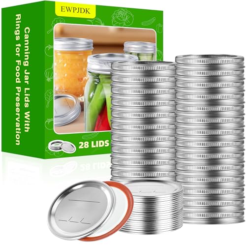 Image of Canning Lids with Rings For Mason Regular Mouth, 28Lids + 28Rings