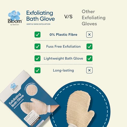 Bloom Exfoliating Bath Glove | (1 glove) | Exfoliating Gloves to Reduce Ingrown Hair & Strawberry Legs | 100% Ramie Fabric | Gently Removes Dead Skin Cells | For Sensitive Skin - Image 5