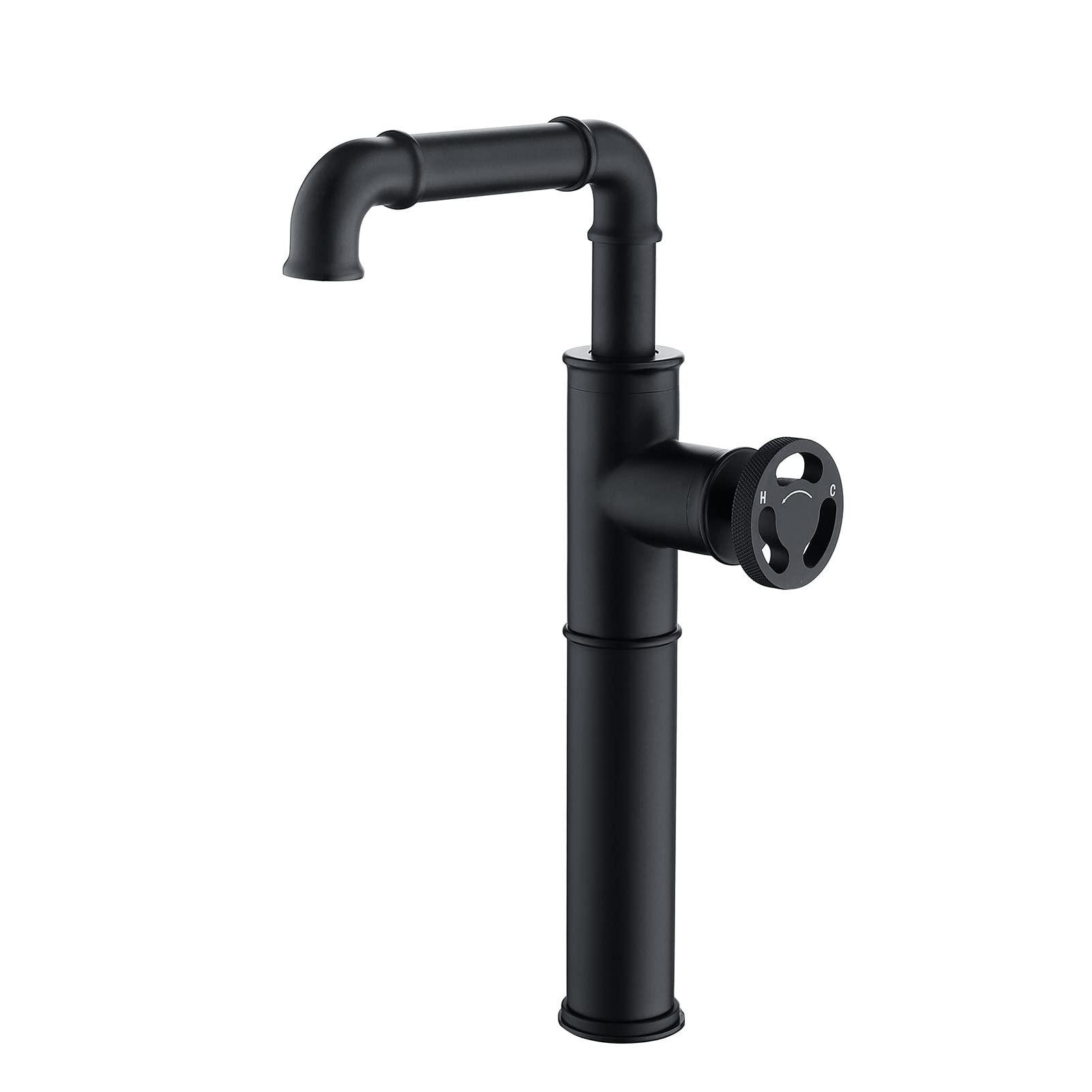 Robinet de lavabo monotrou au design industriel noir pour rénover votre salle de bain