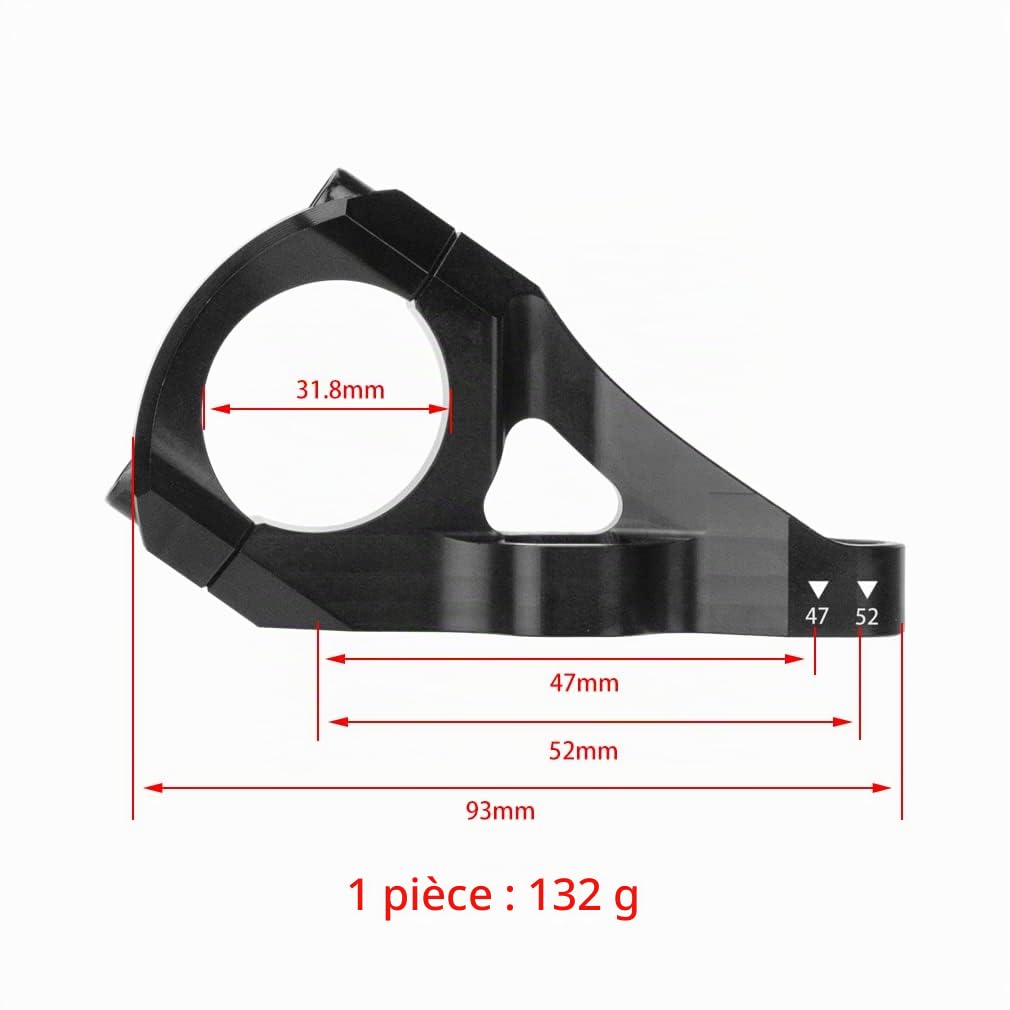 CYSKY 31,8mm Potence à Montage Direct Collier de Serrage, 2 pièces légères et Fendues pour fourches à Double Couronne