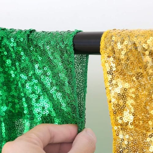 Cortinas de fondo de lentejuelas verdes 4 paneles 2ftx8ft miniatura 4