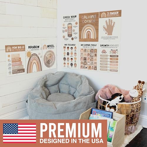 Hadley Designs 9 Calming Corner Posters For Classroom Must Haves For Teachers - 11x14 Calm Down Corner Supplies, Feelings Chart For Kids Ages 4-8, Feelings Wheel Poster, Boho Classroom Decor - Image 5