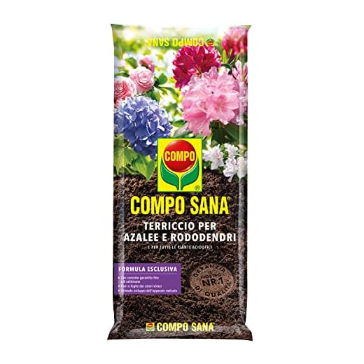 COMPO SANA Terriccio per Azalee e Rododendri, Per Tutte le Piante Acidofile, Con Guano, Sacco 20 L