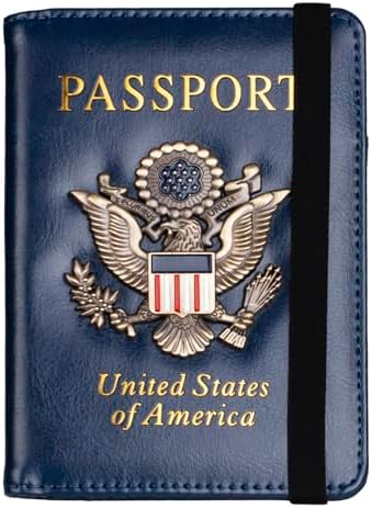 TOURSUIT RFID Blocking Passport Holder for Women Men, Leather Pas...
