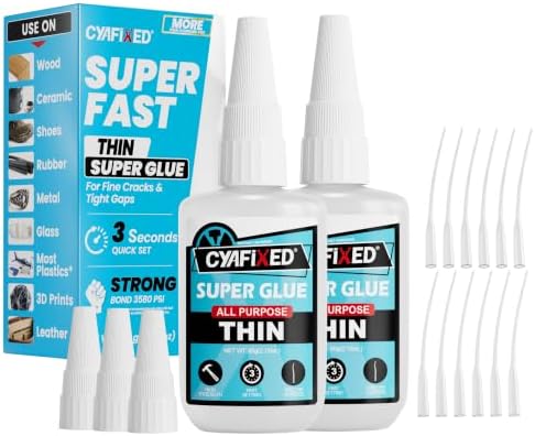 Super Fast Thin CA Glue, 120g Super Glue Pro Kit for Wood Plastic 3D Prints