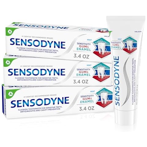 Sensodyne Toothpaste Sensitivity Gum and Enamel, Triple Protection, Refreshing Fluoride Toothpaste, Mint Flavor - 3.4 Ounces x 3 Cover