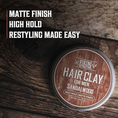 Viking Revolution Ultimate Hair Care Collection - Styling Hair Kit Includes Sea Salt Spray (8.8fl oz), Texture Powder (1oz), HairClay (2 oz), Comb Set (6 Pieces) and Oil (1.7fl oz) - Men Gifts - Thumbnail 4