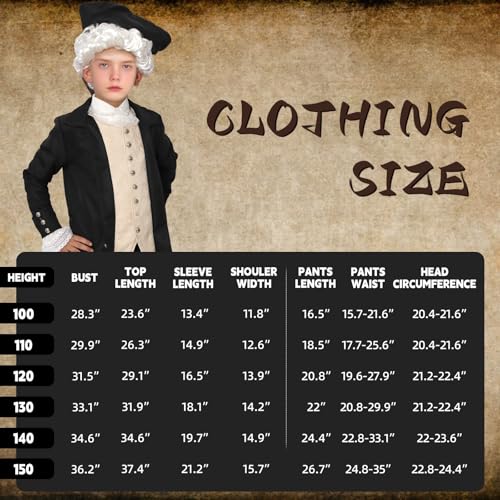 Image of Colonial Costume Boys 18th Century Traditional America Cosplay Costume Performance and Events