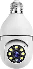 Câmera Lâmpada Wi-Fi 360° Espiã Visão Noturna Full HD Áudio Detecção de Movimento e Controle Via Celular