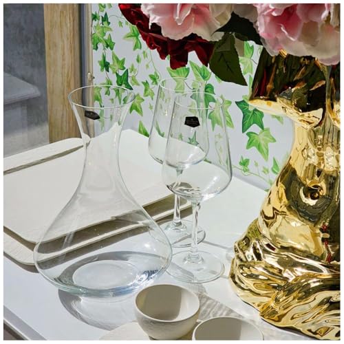 Fade Set 3 pezzi Decanter con 2 calici per vino in vetro trasparente 'Sandra' 450 ml/1500 ml