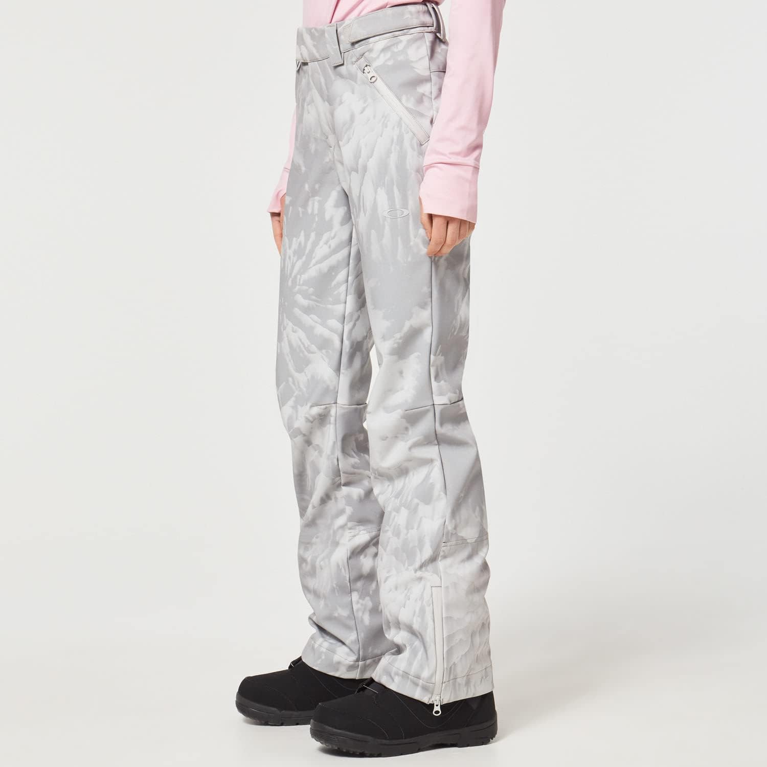 Oakley Softshell Snowboard Pants Womens Sz M Grey Mountain Tie Dye Print