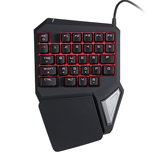 Docooler Delux T9 Pro Gaming Keyboard Professional One/Single Hand USB Wired Esport Video