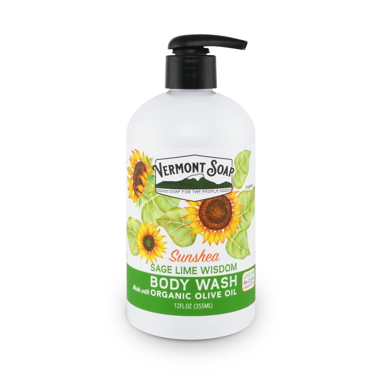 VERMONT SOAP Body Wash, Natural Mild Gel Body Wash, Sage Lime Wisdom, 12 oz | Shea butter body wash, Sage Lime Wisdom, natural soothing moisturizing