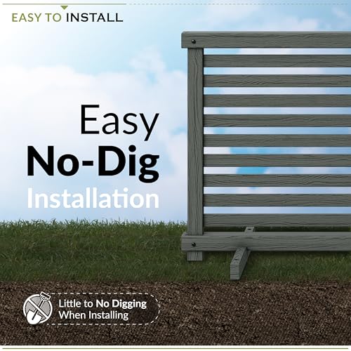 Zippity Portable Puppy Fence Kit - 22in H x 44in W (2 Panels), Charcoal Color, Freestanding Dog Playpen for Yard & Indoors, Vinyl Picket Outdoor Fence, ZP19073