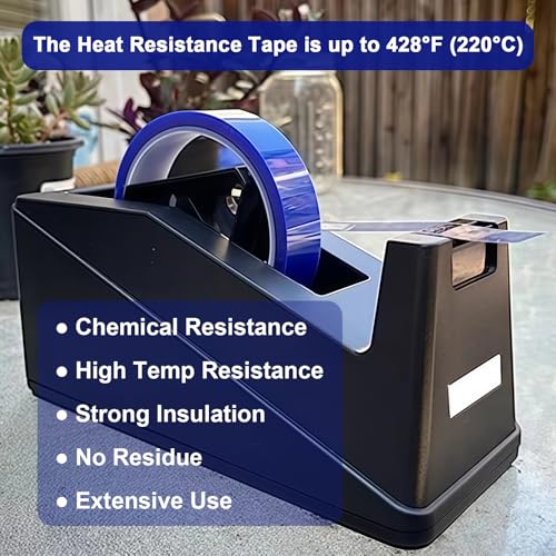 Image of 4 Rolls 20mm X 33m 108ft Blue Heat Resistant High Temperature Resistance Silicone Rubber Heat Transfer Tape for Sublimation Press Vinyl and Fixing of Electronic Parts During Processing, No Residue