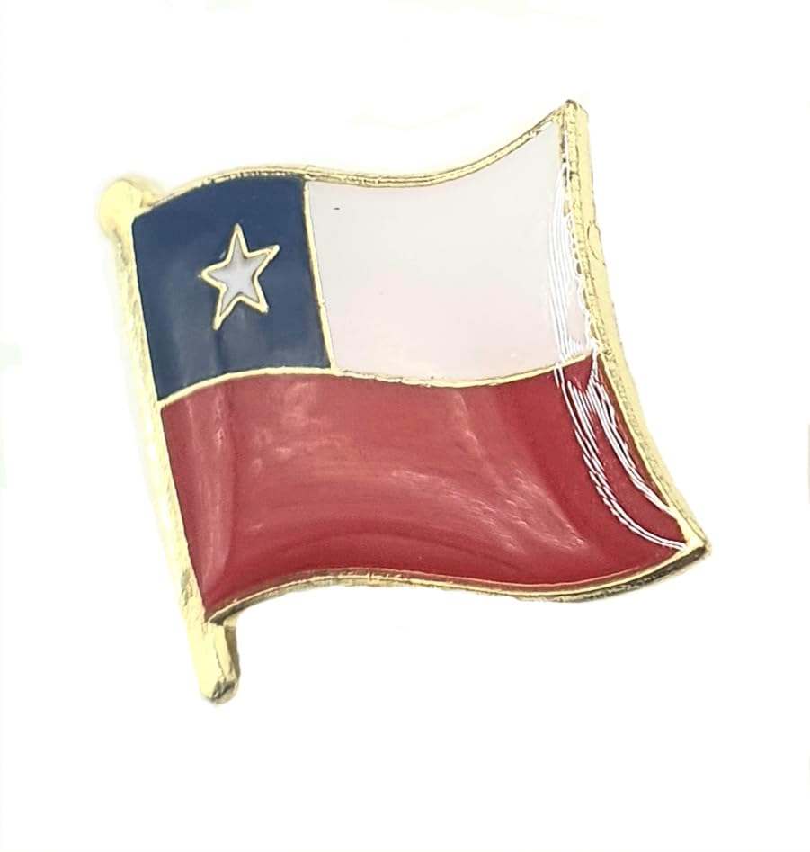 Anstecknadel mit chilenischer Südamerika-Flagge, Metall, Motiv: Chile, Metall