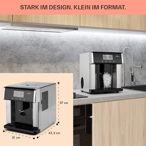 Klarstein Eiswürfelmaschine Klein mit 3L Wassertank und 3 Eiswürfelgrößen